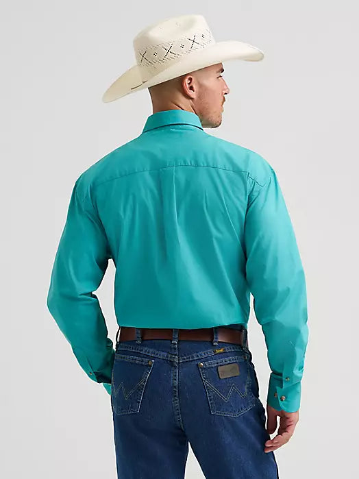 Wrangler® George Strait Collection One Pocket Long Sleeve Shirt – Teal (112374595)