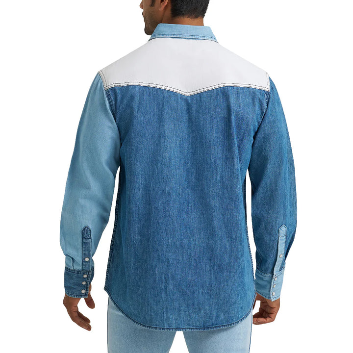 Wrangler® Vintage Inspired Long Sleeve Shirt – Classic Fit – Indigo (112374802)