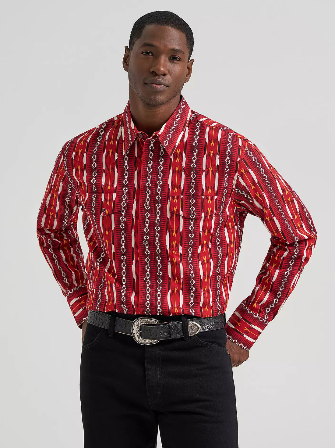 Men’s Checotah® Long Sleeve Western Snap Printed Shirt – Classic Cowboy Style (112374909)
