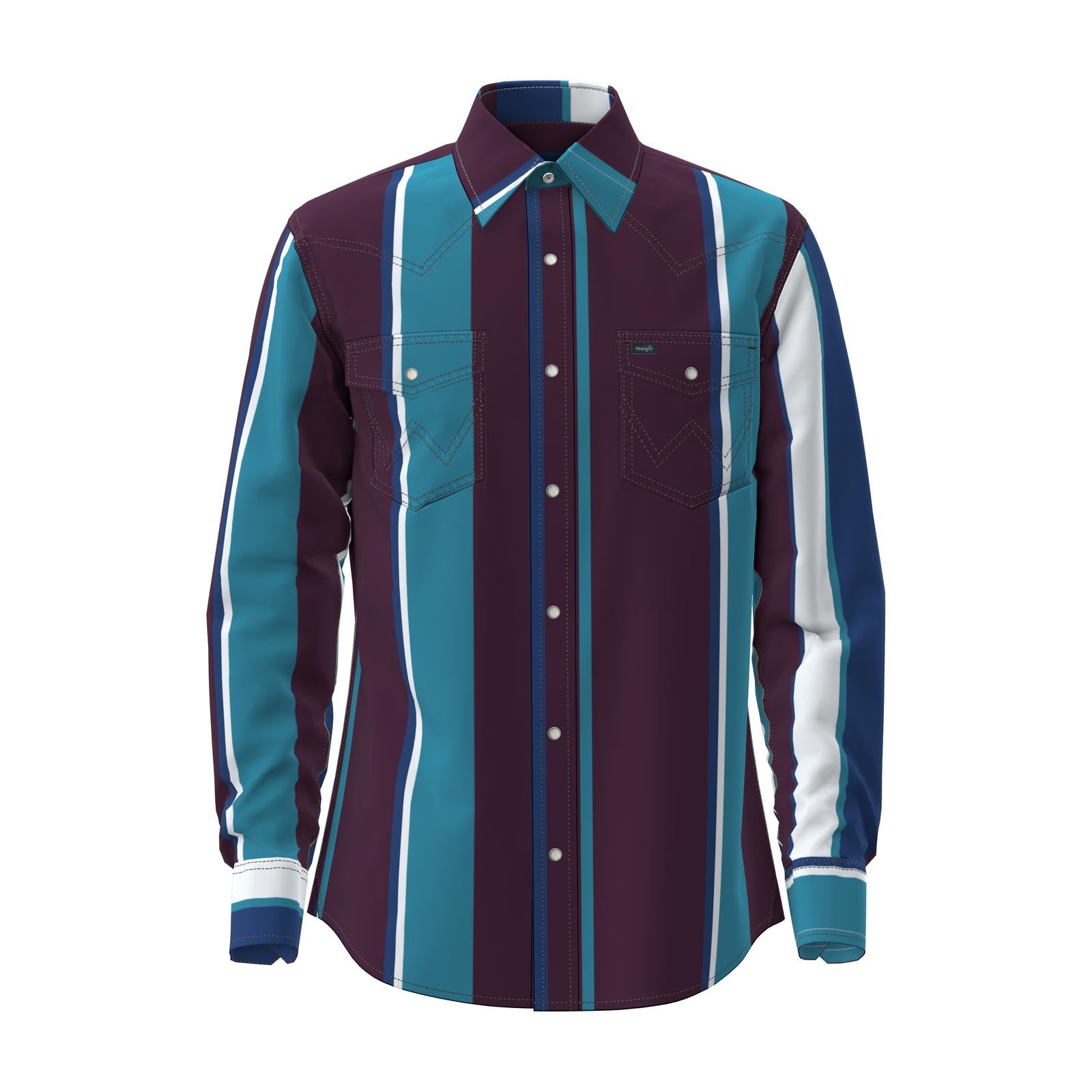 Wrangler Brushpopper Vintage Shirt Purple | 100% Cotton 2375225