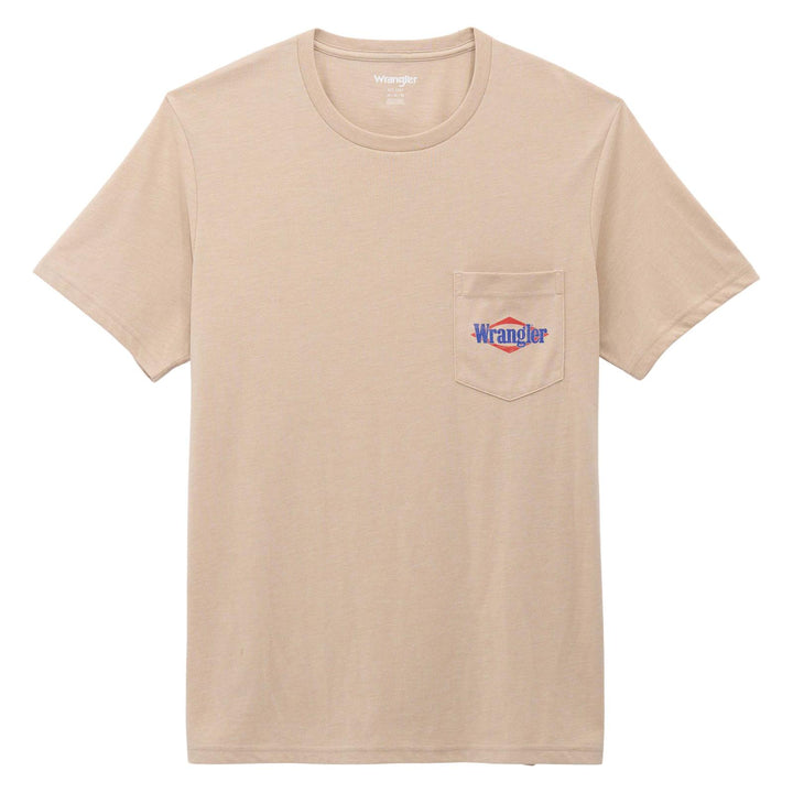 Wrangler® Graphic Short Sleeve Pocket T-Shirt – Oxford Tan Heather | 112375807