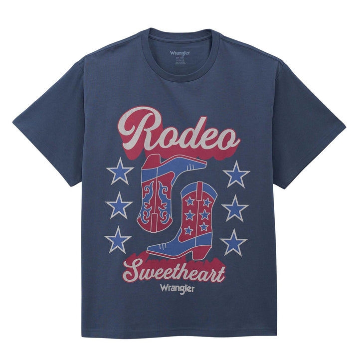 Wrangler Retro® Graphic Short Sleeve T-Shirt – Girlfriend Fit – Dark Denim | 112375873