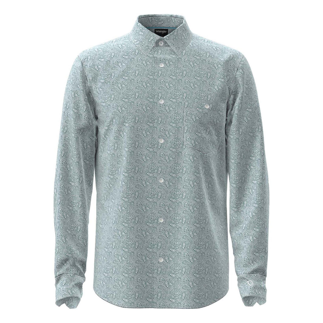 Wrangler® X Cody Johnson Long Sleeve Shirt – Classic Fit – Green/White | 112378970