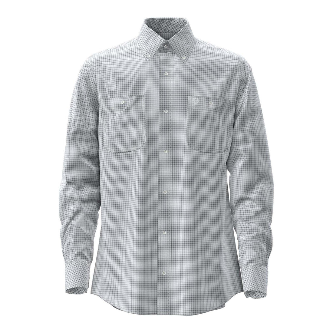Wrangler George Strait Collection Two Pocket Long Sleeve Shirt – Grey/White | 112379055