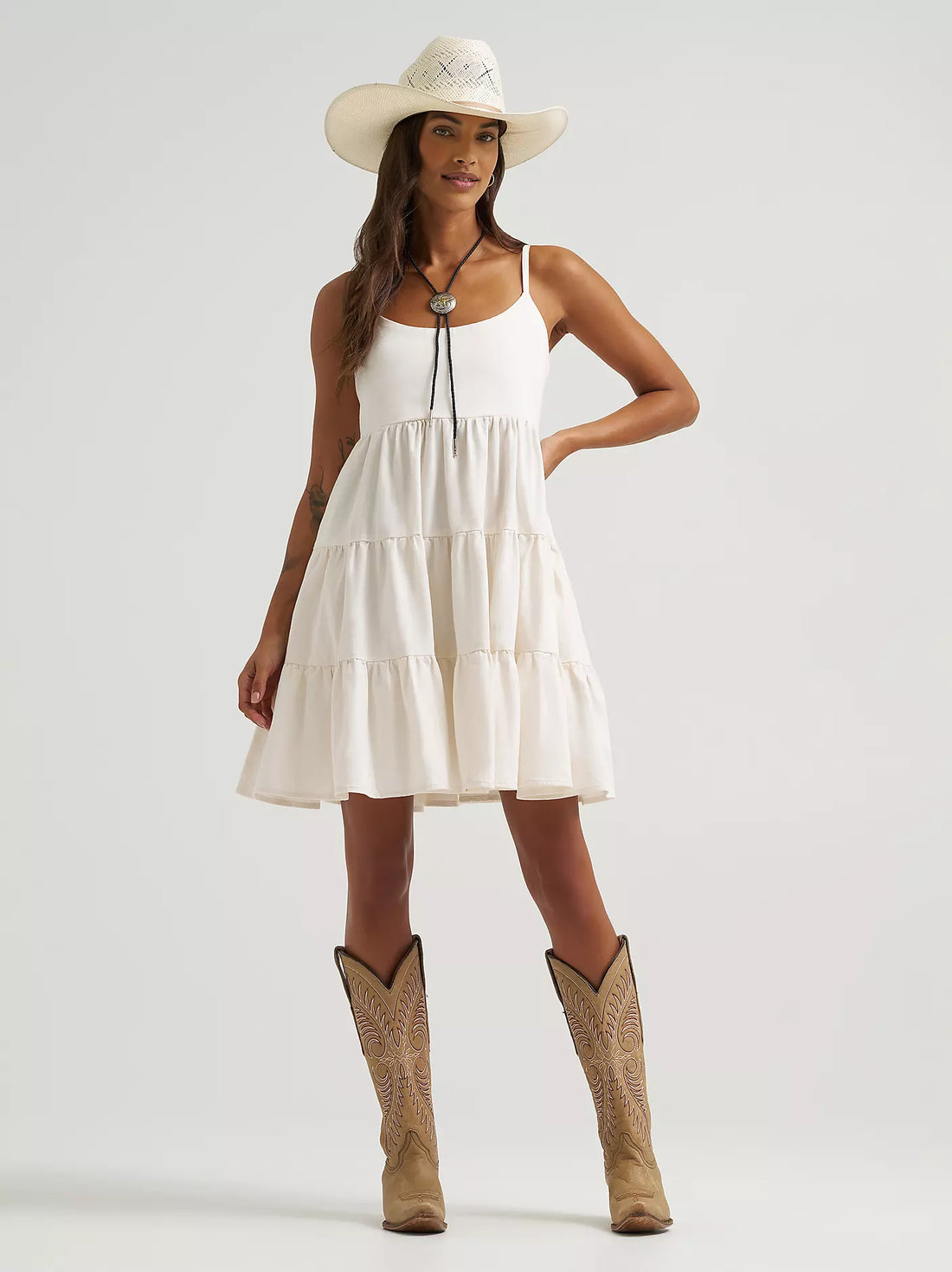 WOMENS WRANGLER RETRO TIERED MINI DRESS: 112379515