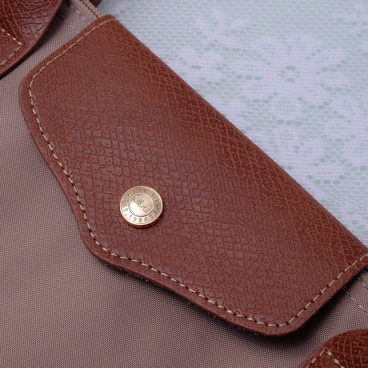 HM784 Hila 16 inch Nylon Tote Bag: Taupe