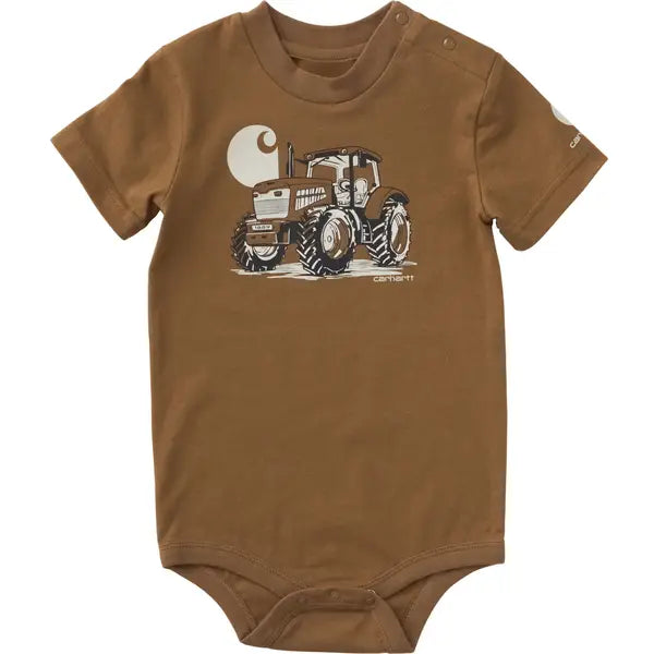 Carhartt® Infant Short Sleeve Tractor Onesie – Brown (CA6831-D15)