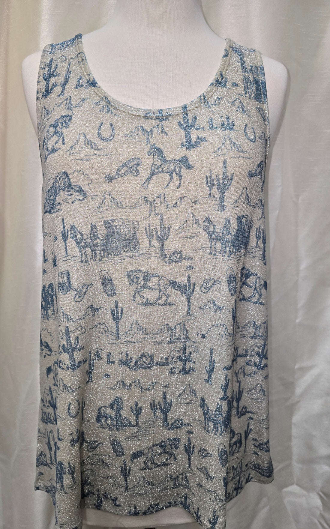 Blue Old Western Sparkle Tank Top – OLS-4844