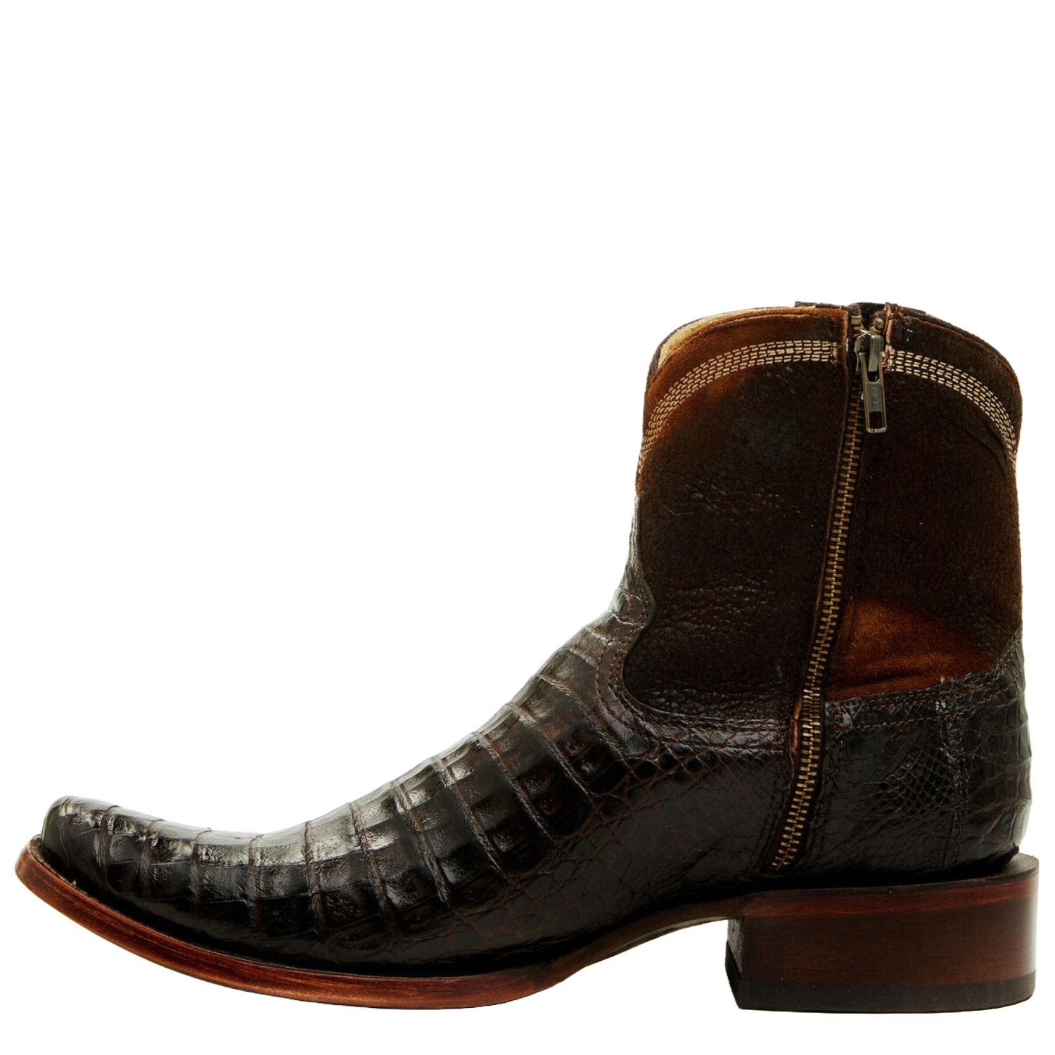 Corral A4680 Men’s Chocolate Caiman Ankle Boots – Narrow Square Toe | 7″ Shaft