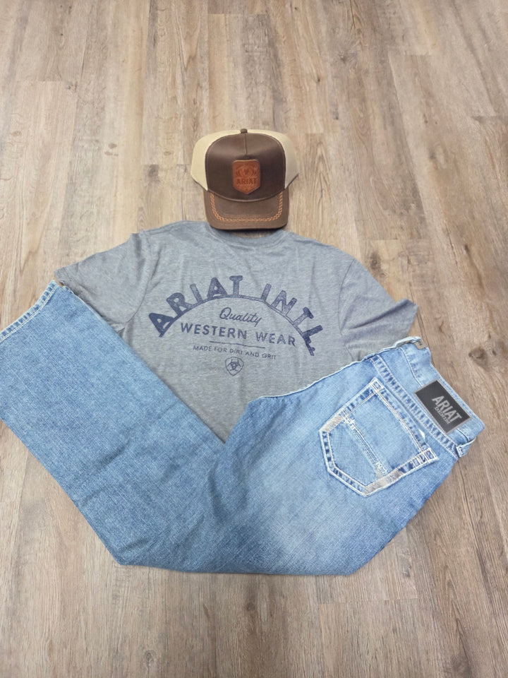 Ariat Iron Ranch Arch Graphic T-Shirt — Style 10062413 (Men’s Crew Tee)