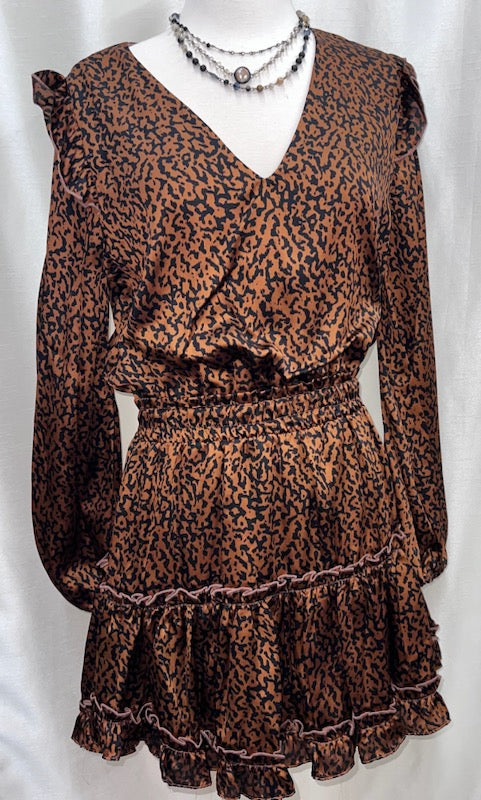 Adrienne Animal V-Neck Bubble Top