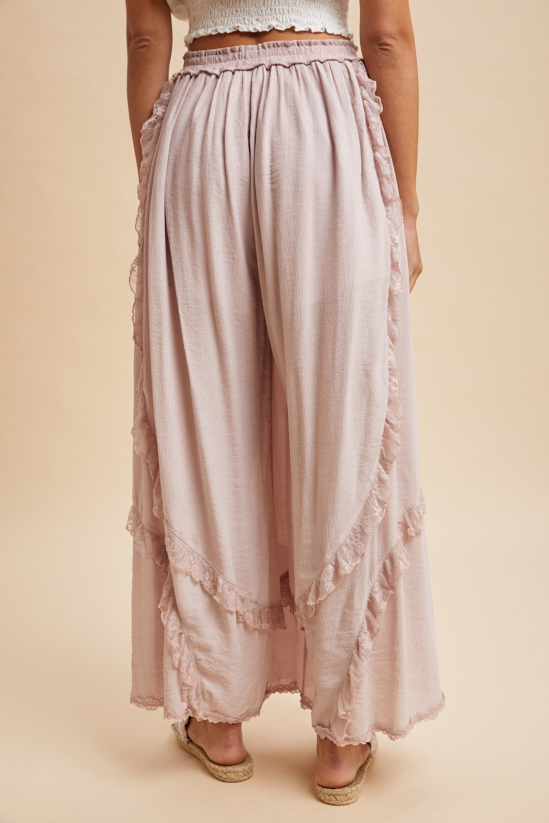 Lace Ruffle Palazzo Pant