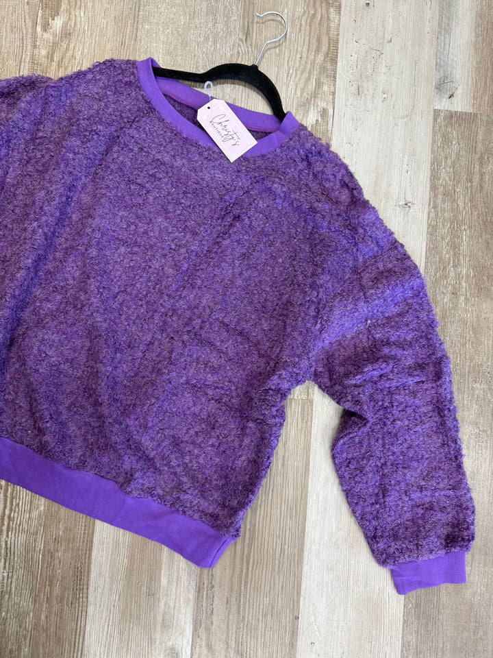 PURPLE TEDDY LONG SWEATER