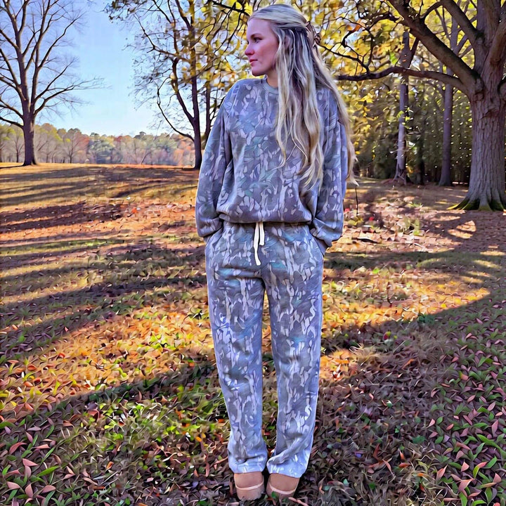 Vintage Camo Sweatshirt & Jogger Lounge Set