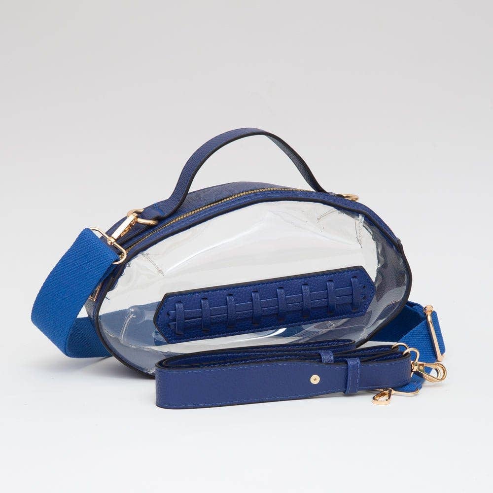 TG10695 Clear Gameday Football Stitch Detail Crossbody Bag: Burgundy