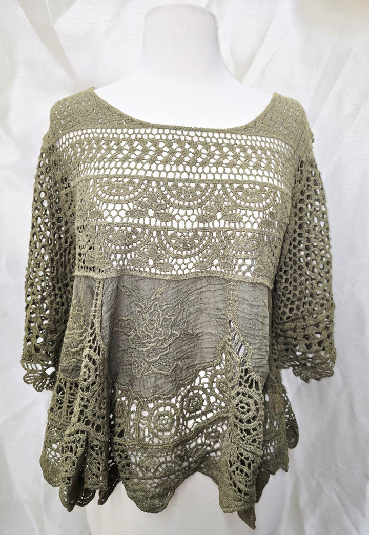 Olive Short Crochet Top – OLS-4819