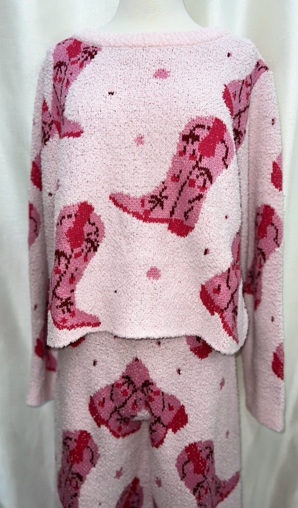 Pink Western Pajama Set