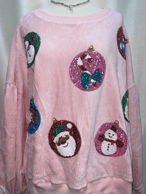 Knit Corduroy Christmas Sweater