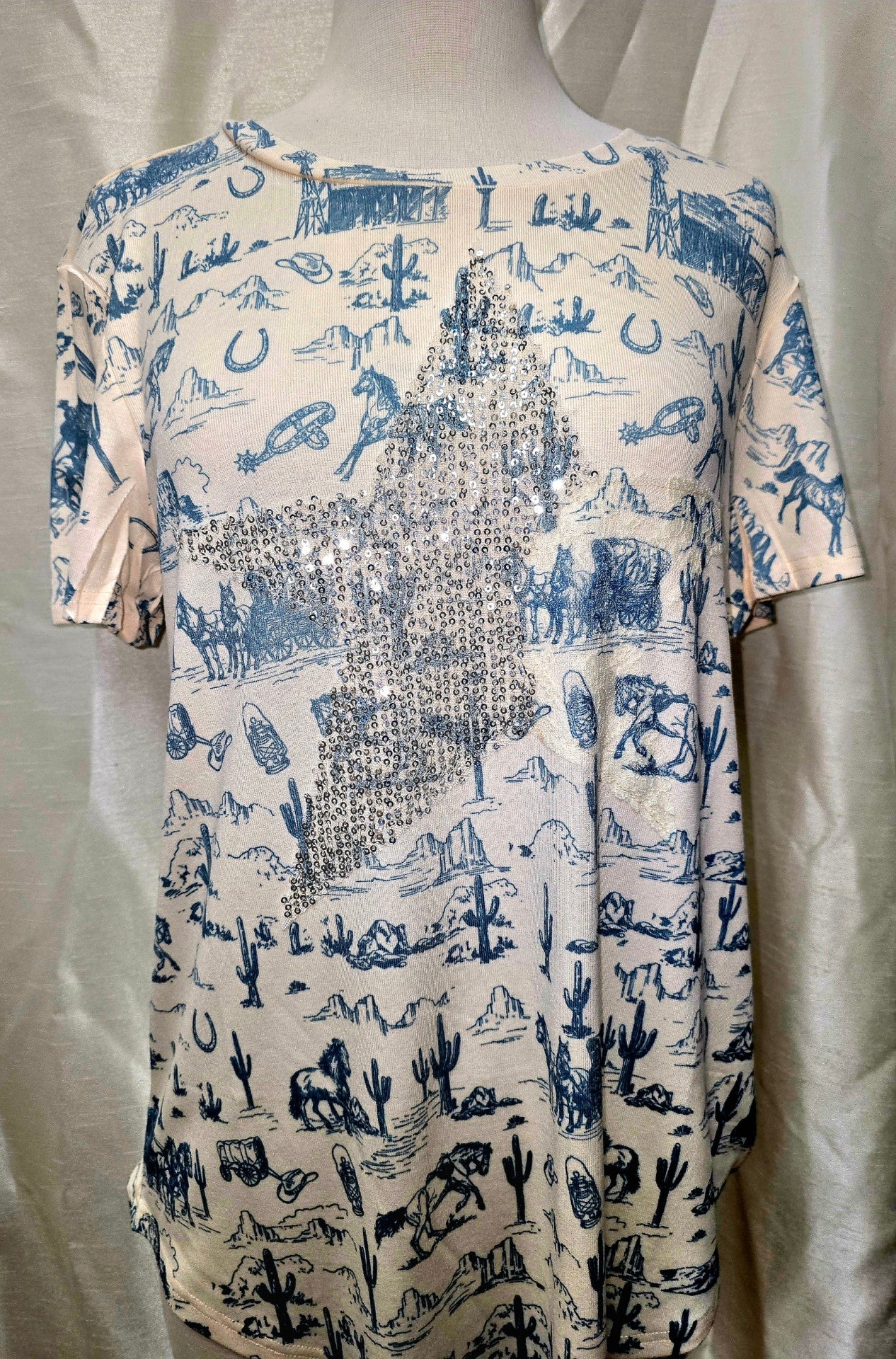 Old Western T-Shirt with Star Print – OLS-4765