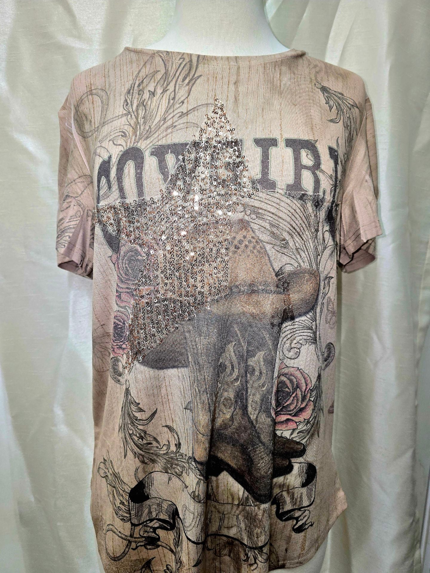 Old Western T-Shirt with Star Print – OLS-4765