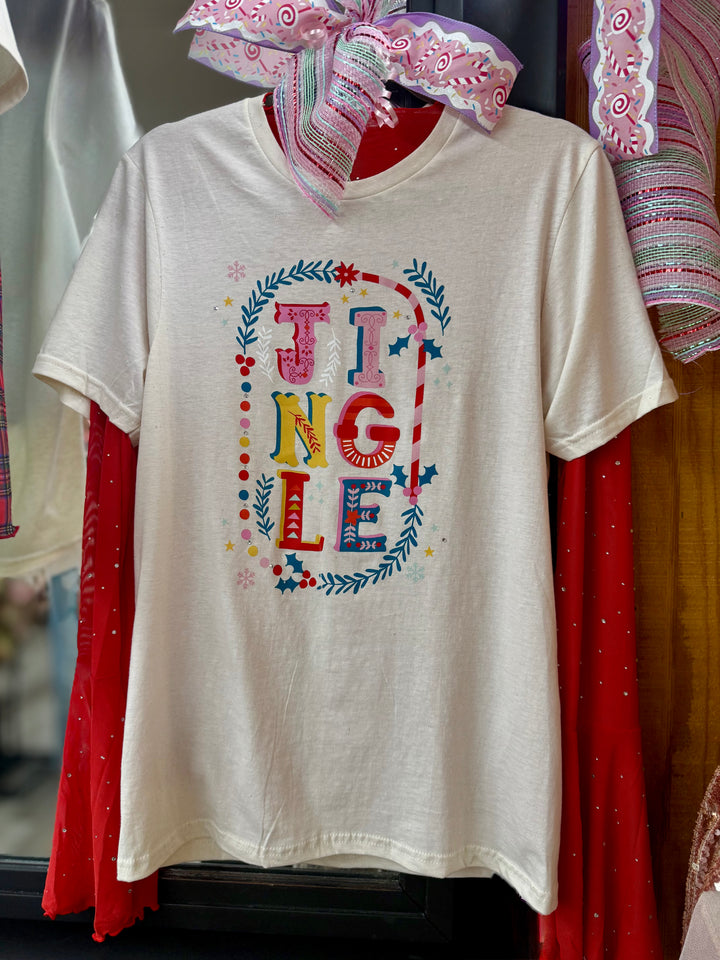 JINGLE TEE WITH RHINESTONES
