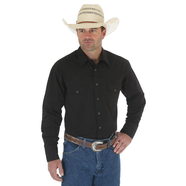 Wrangler® Sport Western Snap Long-Sleeve Shirt – Black (71105BK)