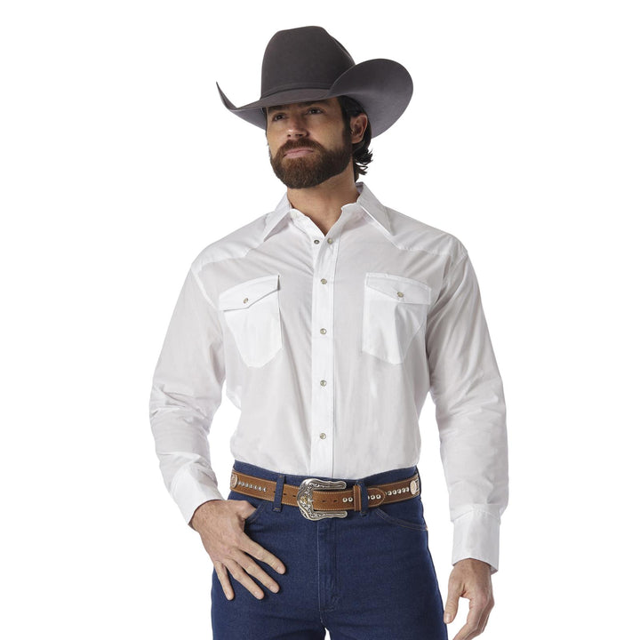 Wrangler® Sport Western Snap Shirt – Solid White (71105WH)