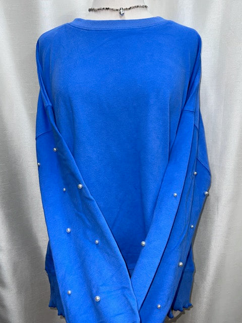 Pearl Stud Terry Rib Top