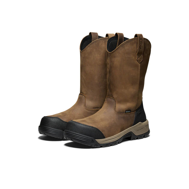 KEEN Evanston Pull-On Waterproof Carbon Toe Boot – Bison/Black (Style 1030500)