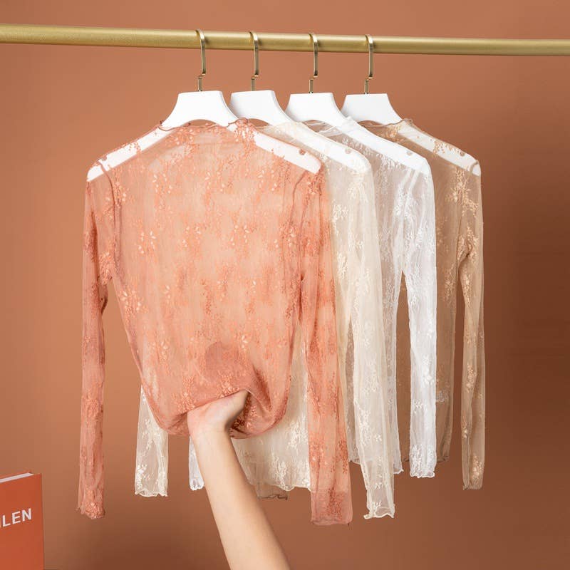 Lace Mesh Top: White / Missy / M