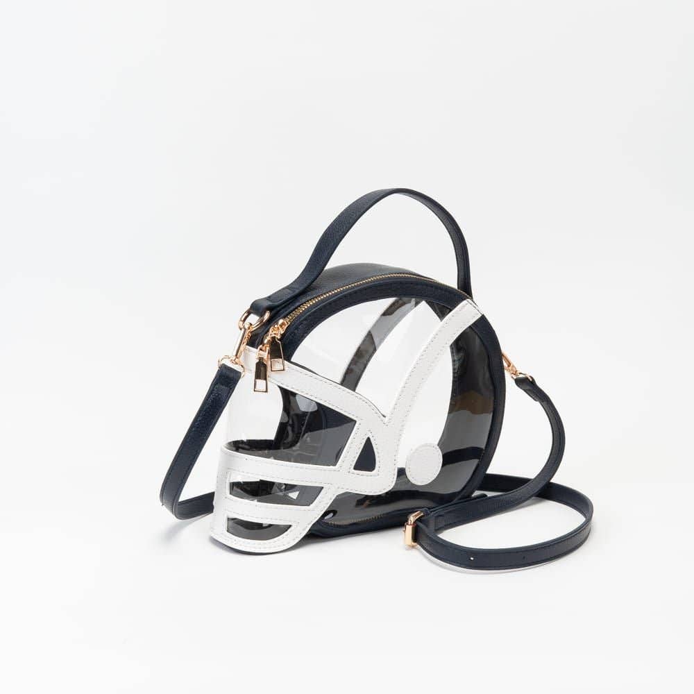 TG10902 Clear Gameday Football Helmet Satchel/Crossbody Bag: Burgundy