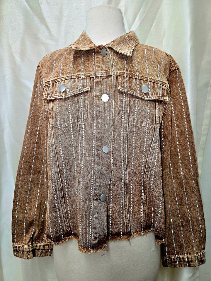 Raspberry Denim Jacket with Rhinestones – OLS-4841SW