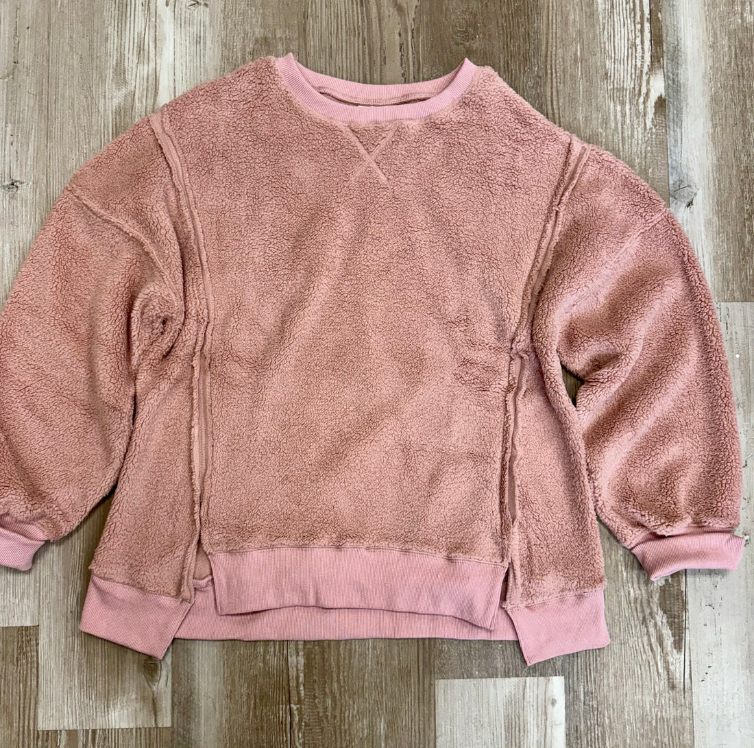 PINK SHERPA SWEATSHIRT