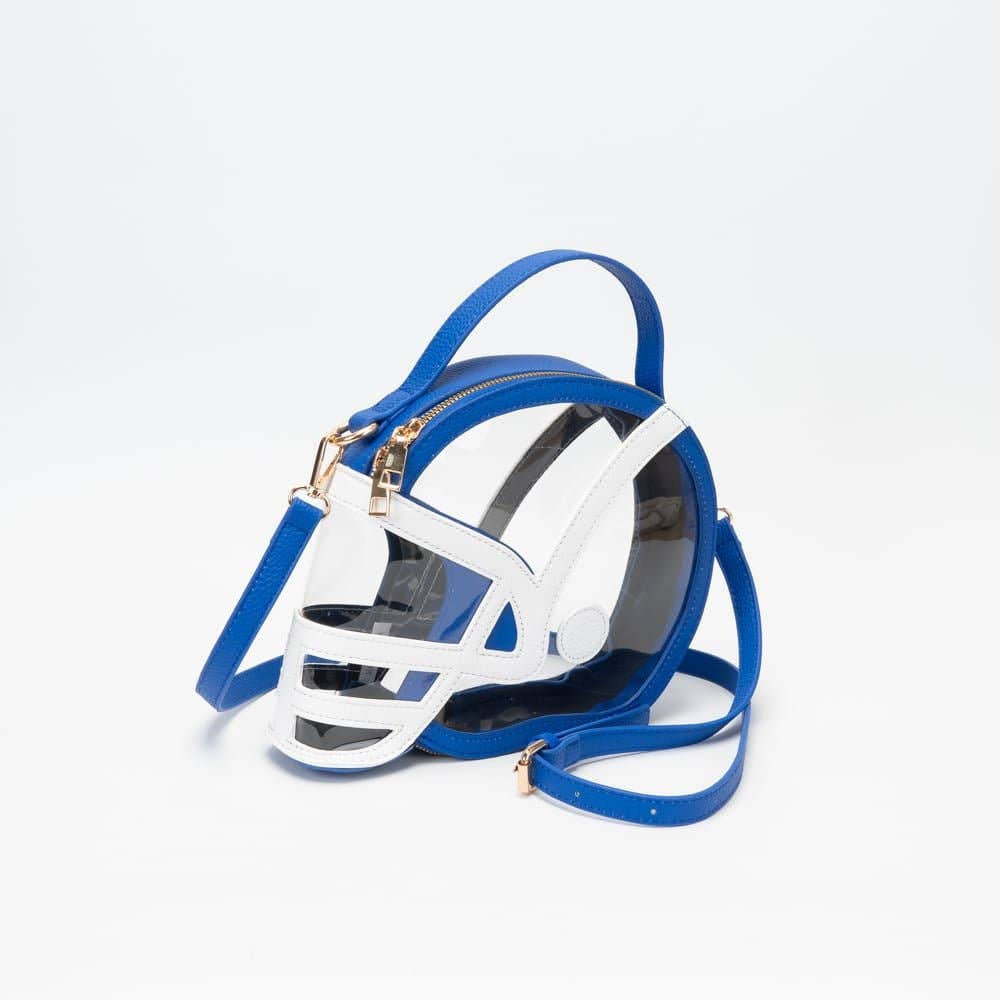 TG10902 Clear Gameday Football Helmet Satchel/Crossbody Bag: Burgundy