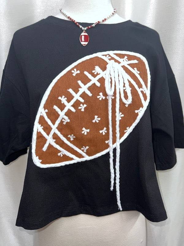 Peach Love Bow Printed Twill Football