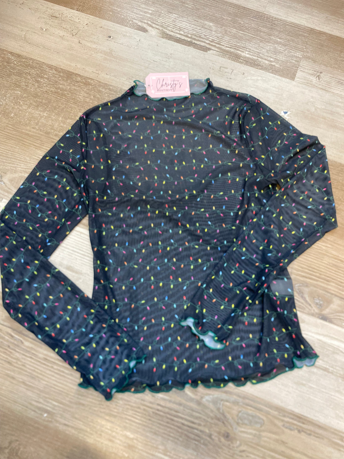 CHRISTMAS LIGHTS MESH TOP