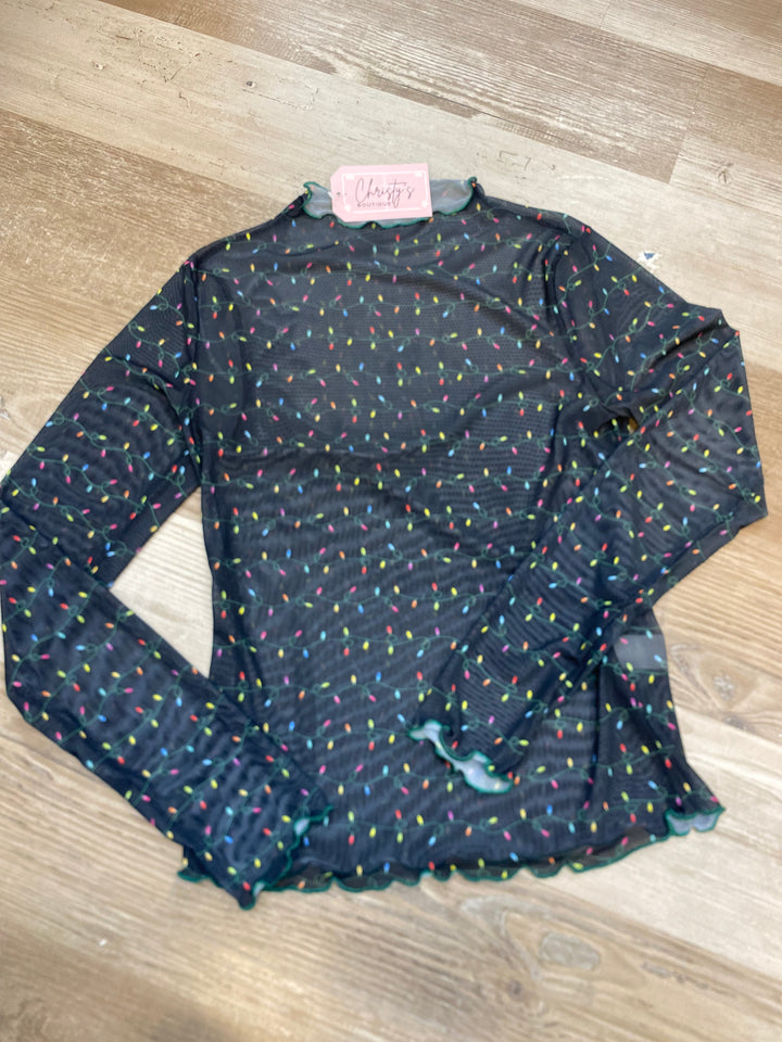 CHRISTMAS LIGHTS MESH TOP