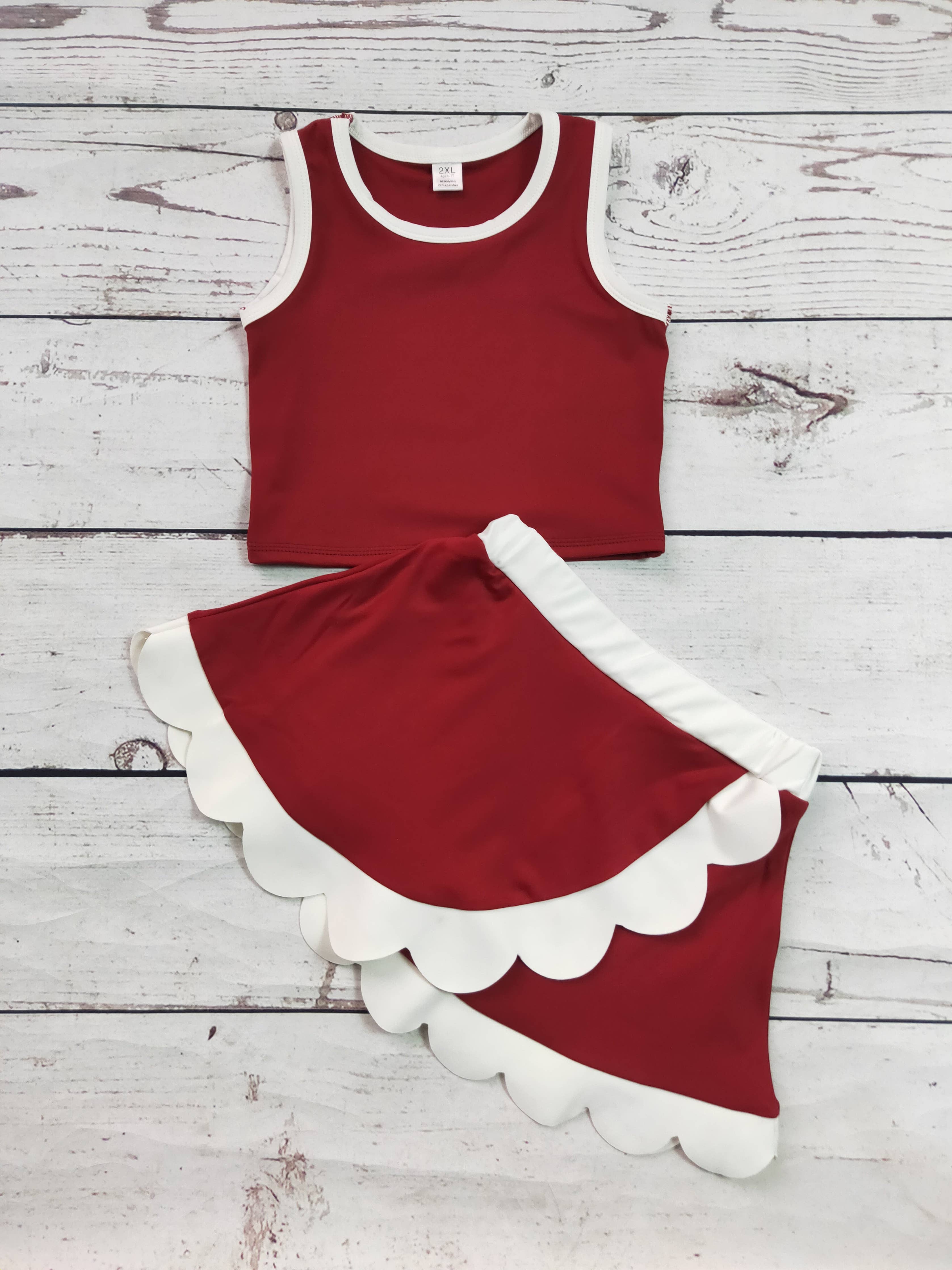 Kids Girls Active Scallop Set: 2T