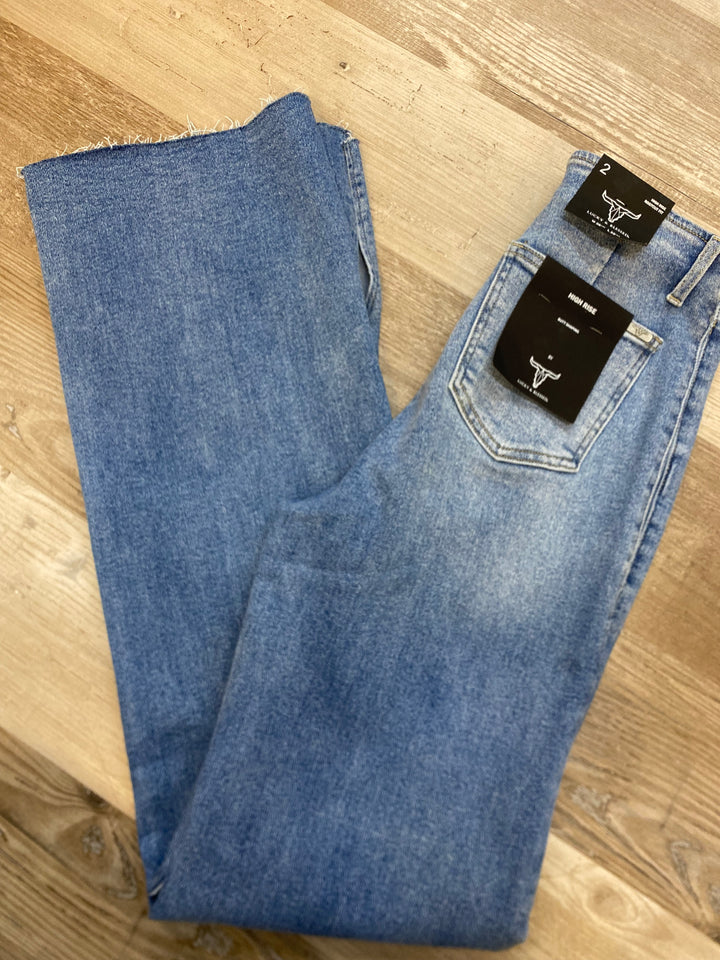 MID WASH HIGH RISE TROUSER JEAN