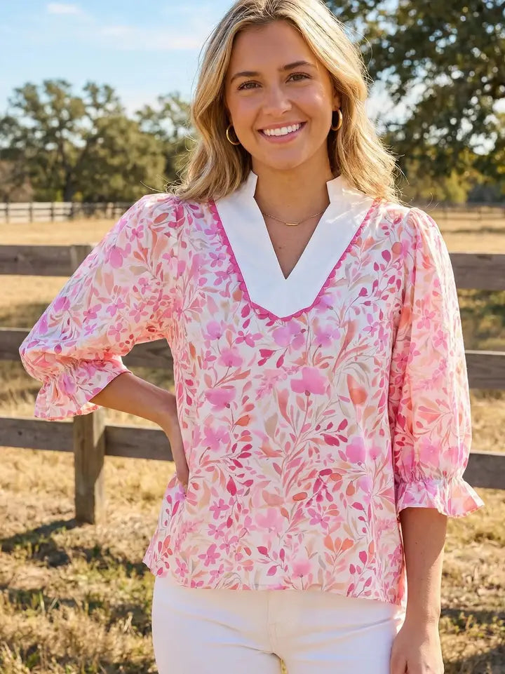 PINK MIX  BLOUSE