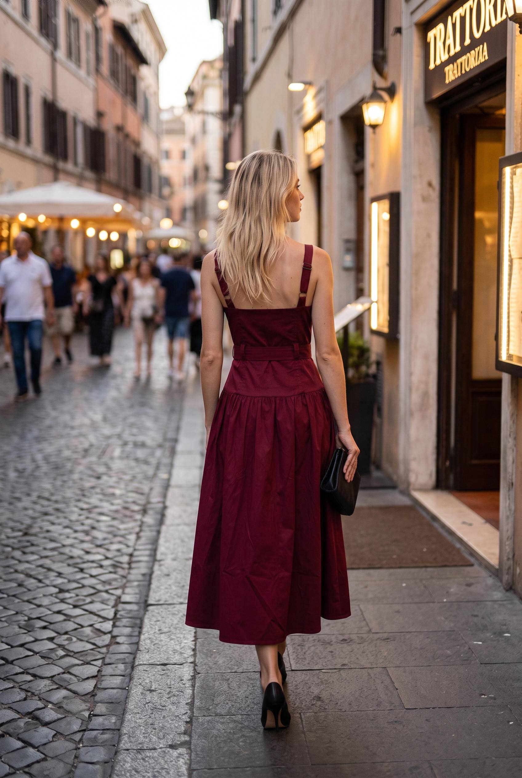 Belted Zip Front Midi Dress: RED MAHOGANY / S