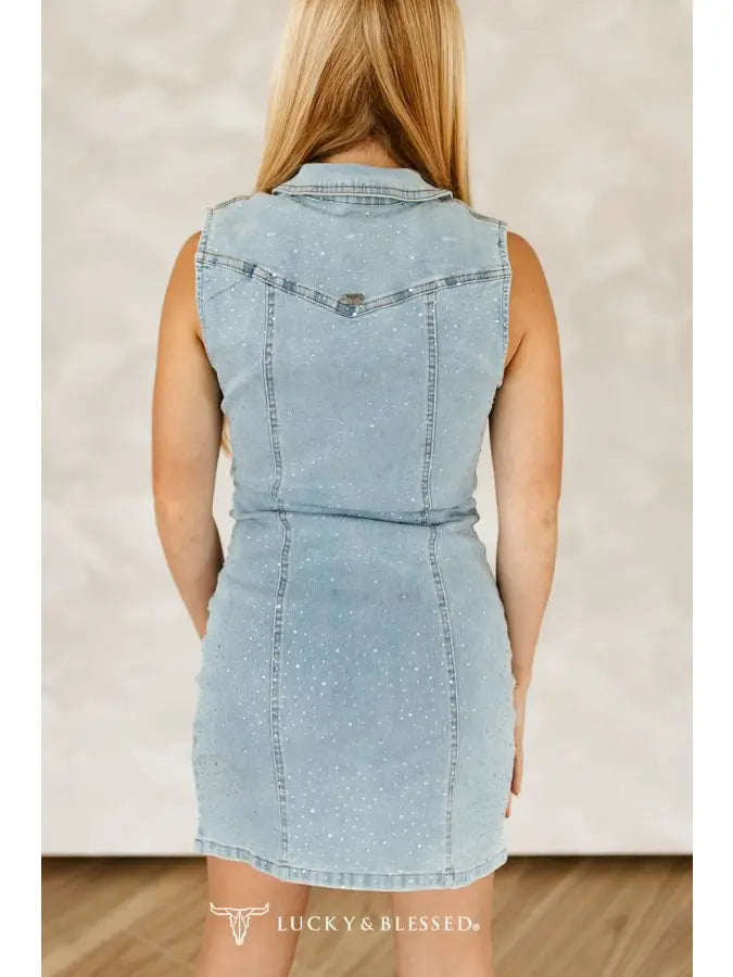 RHINESTONE SHIRT DRESS