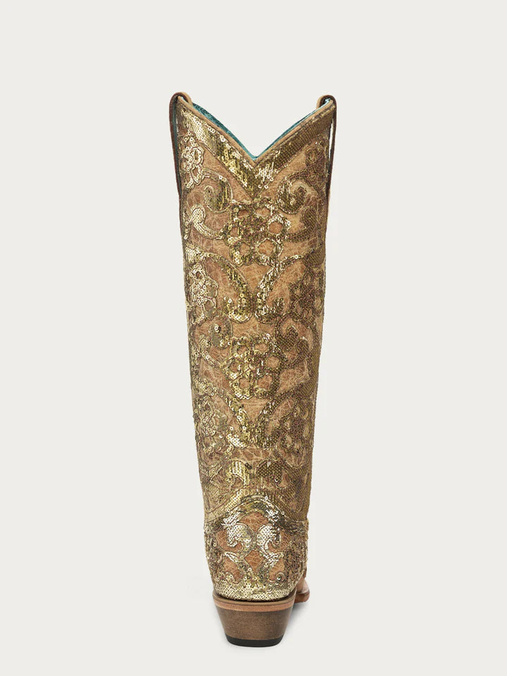 A4867 - WOMEN'S SAND OVERLAY AND SEQUIN