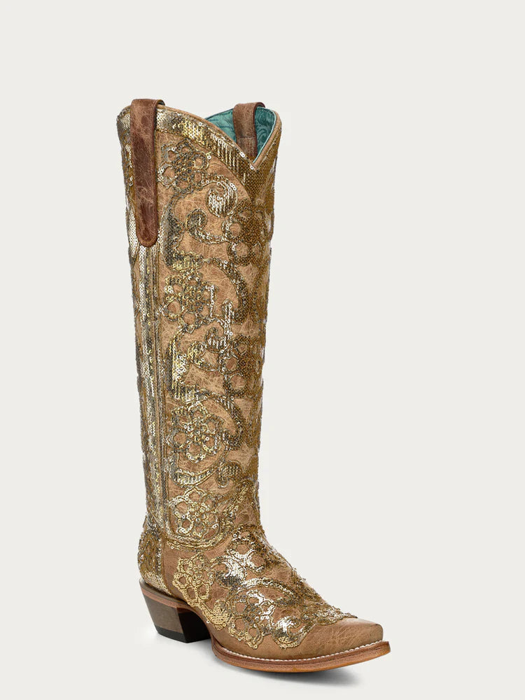 A4867 - WOMEN'S SAND OVERLAY AND SEQUIN