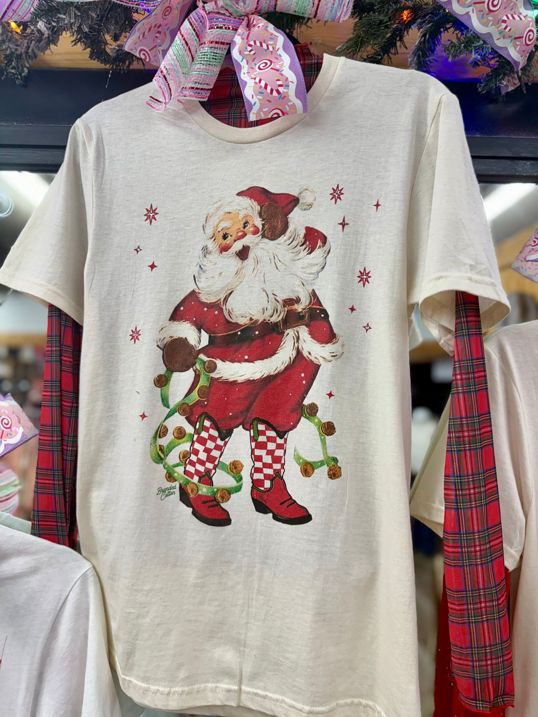 SANTA BOOTS TEE WITH RHINESTONES