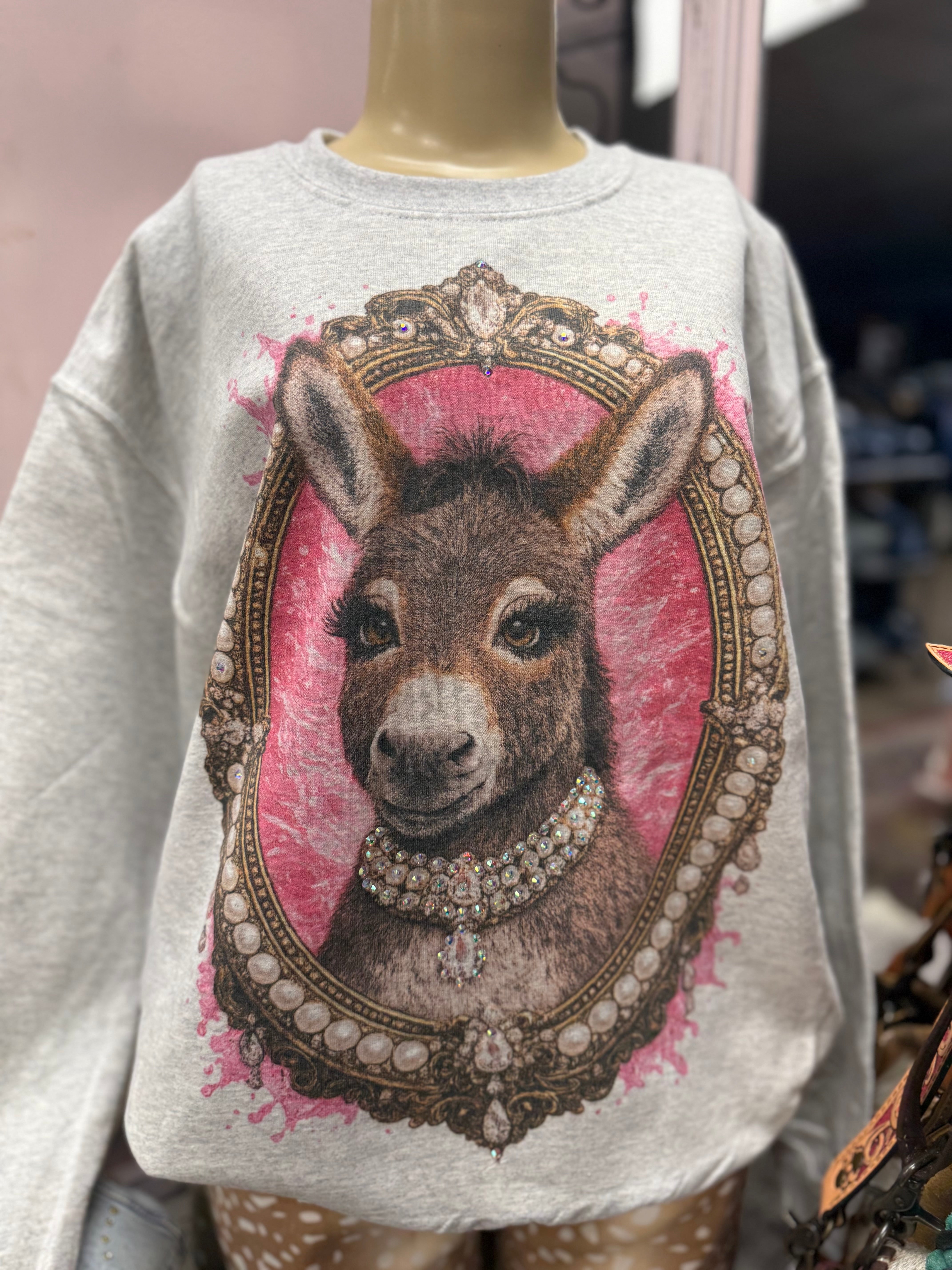 RHINESTONE DONKEY EXCLUSIVE SWEATSHIRT