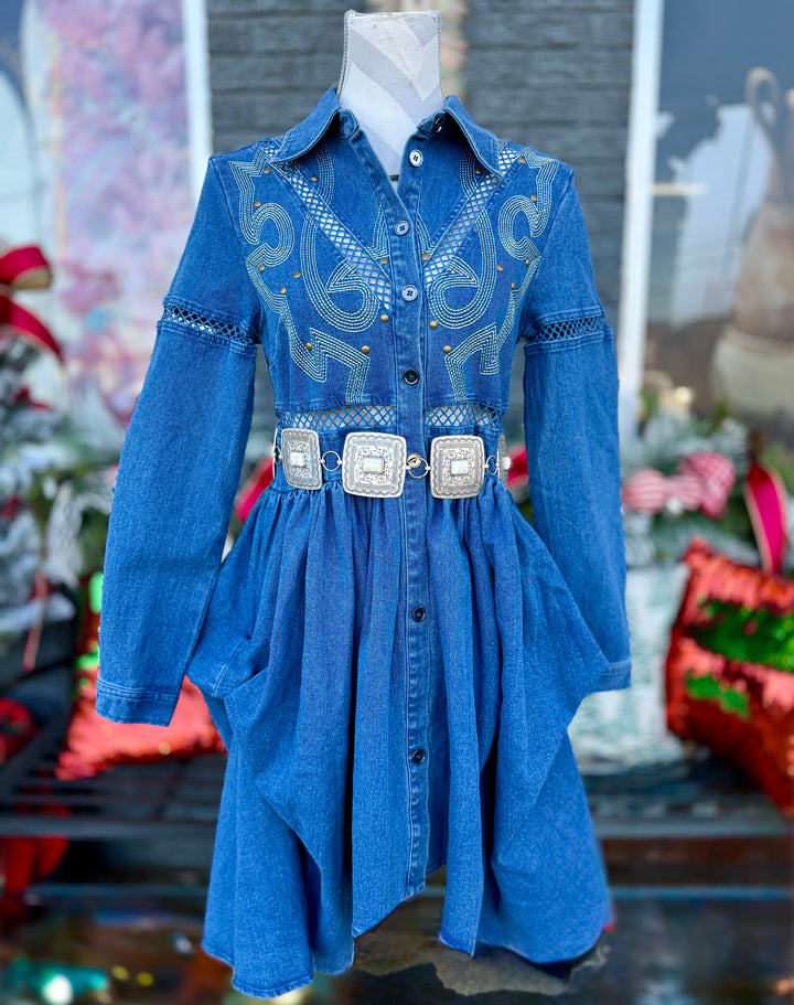 WESTERN STITCH BUTTON DOWN DRESS