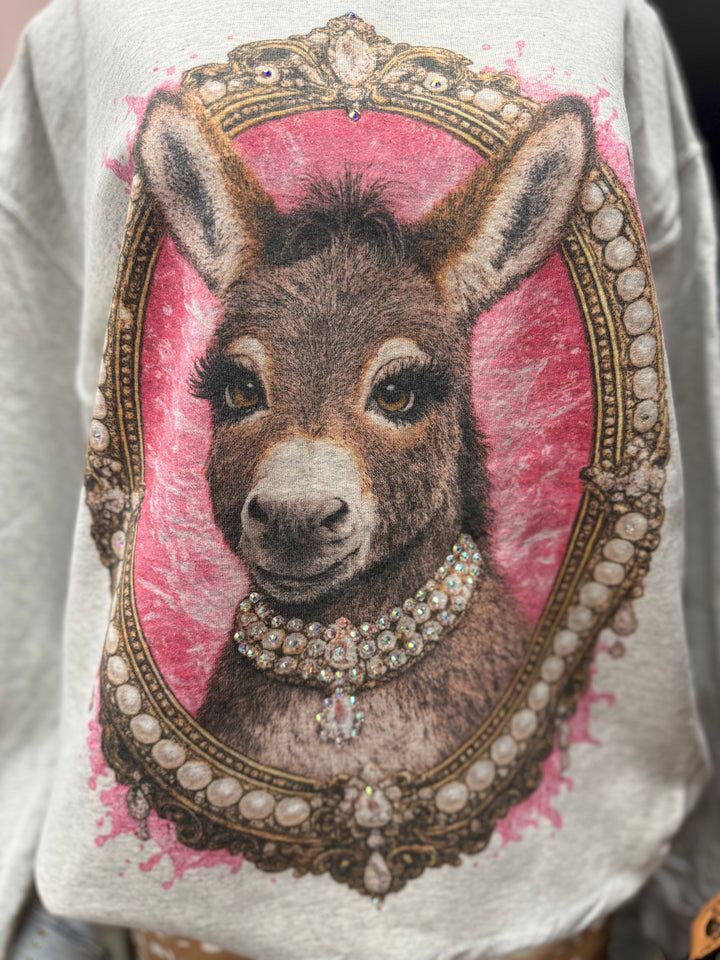 RHINESTONE DONKEY EXCLUSIVE SWEATSHIRT