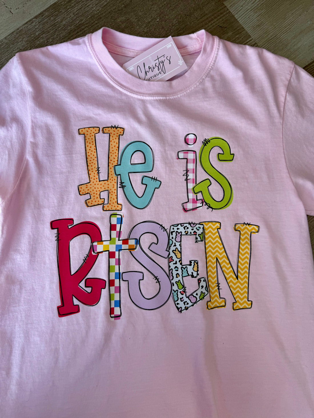 HE IS RISEN PINK SHIRT