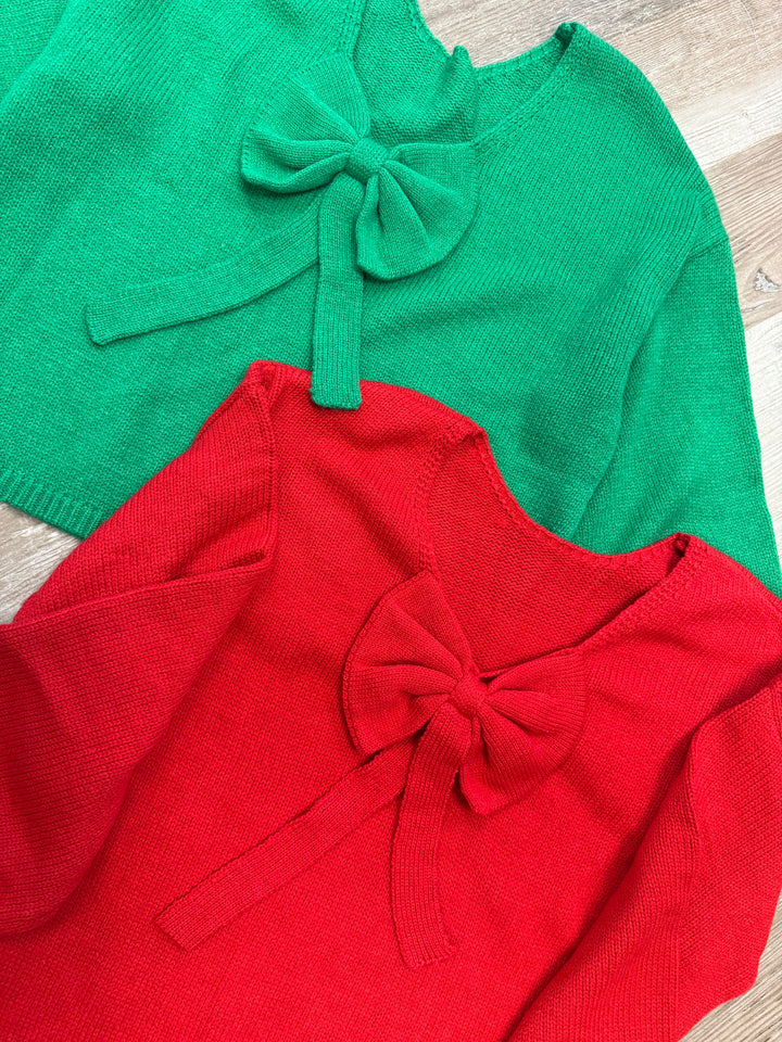 BOW BACKLESS SWEATER
